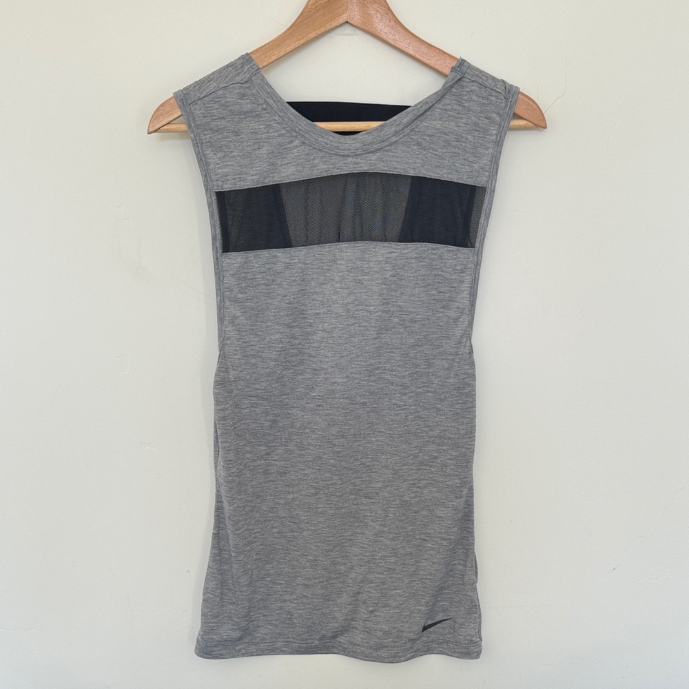 Nike Gray Tank Top with Black Mesh Back Panel